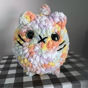 Colorful Crocheted Plush Loaf Cat Stuffed Animal
